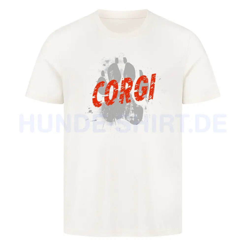 Premium T-Shirt "Corgi - PAW" Natural Raw – hunde-shirt.de