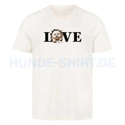 Premium T-Shirt "Coton de Tuléar - LOVE" Natural Raw – hunde-shirt.de