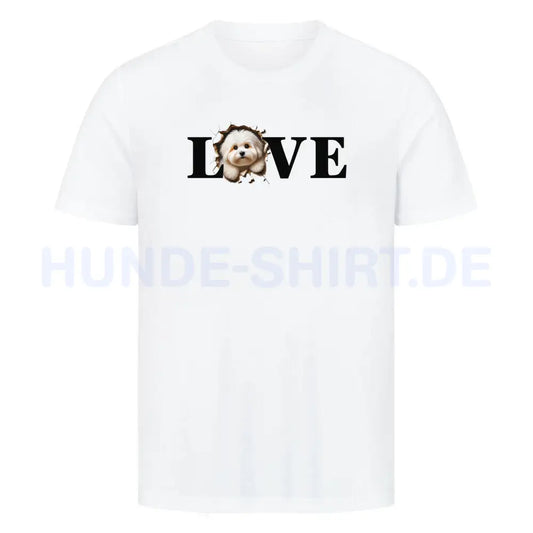 Premium T-Shirt "Coton de Tuléar - LOVE" Weiß – hunde-shirt.de