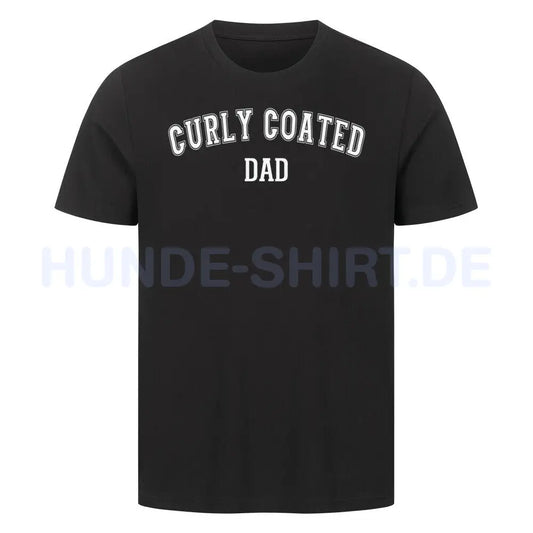 Premium T-Shirt "Curly Coated - DAD" Schwarz – hunde-shirt.de