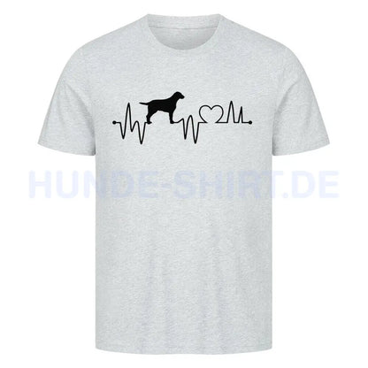 Premium T-Shirt "Curly Coated - Heartbeat" Heather Grey – hunde-shirt.de