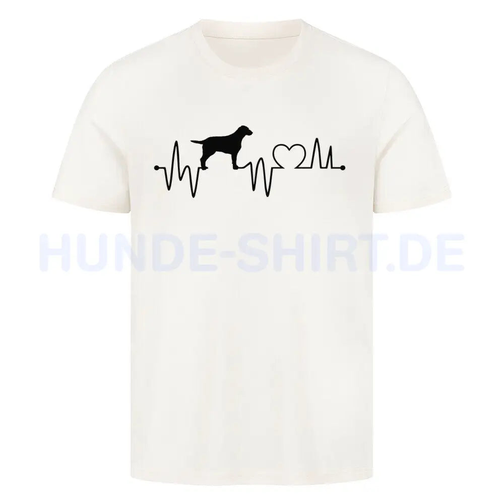 Premium T-Shirt "Curly Coated - Heartbeat" Natural Raw – hunde-shirt.de