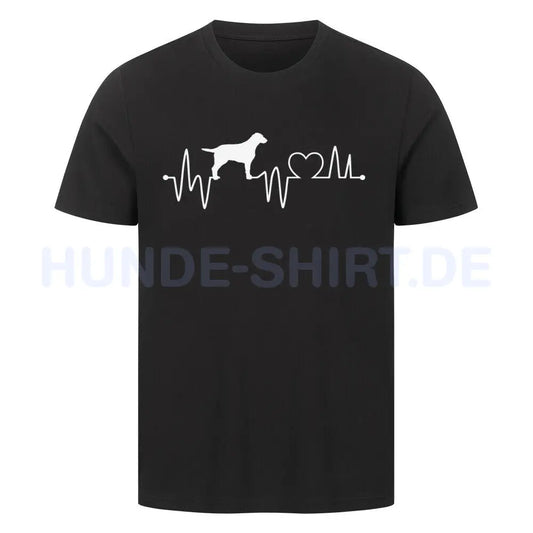 Premium T-Shirt "Curly Coated - Heartbeat" Schwarz – hunde-shirt.de