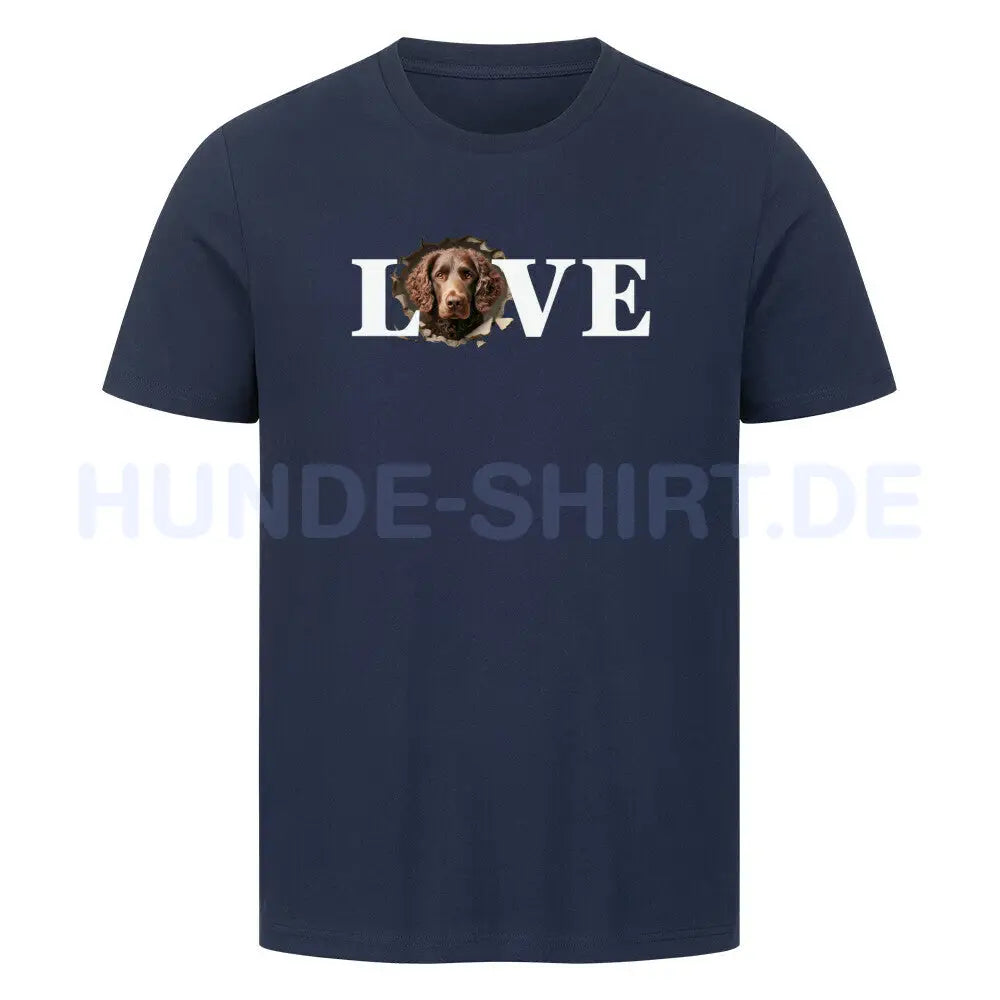 Premium T-Shirt "Curly Coated - LOVE" French Navy – hunde-shirt.de