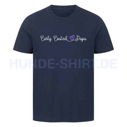 Premium T-Shirt "Curly Coated - Papa" French Navy – hunde-shirt.de