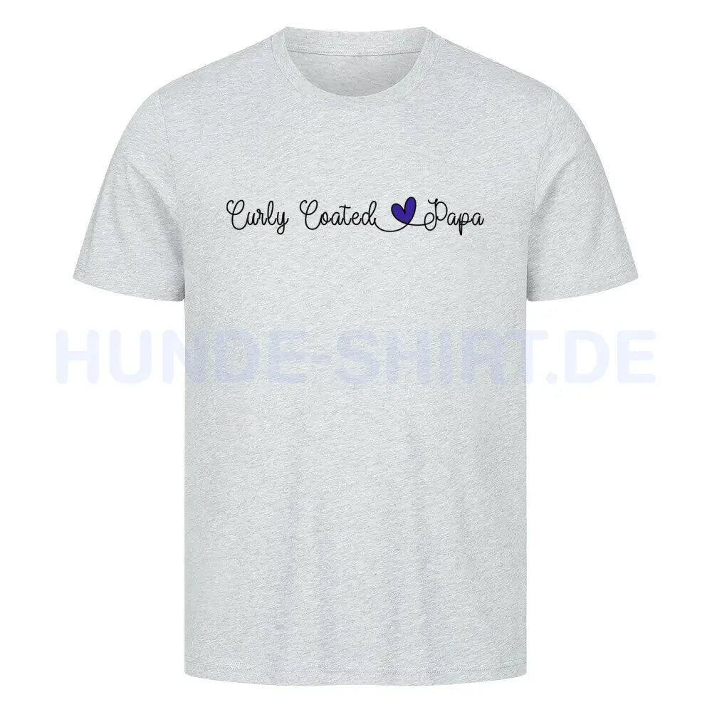 Premium T-Shirt "Curly Coated - Papa" Heather Grey – hunde-shirt.de