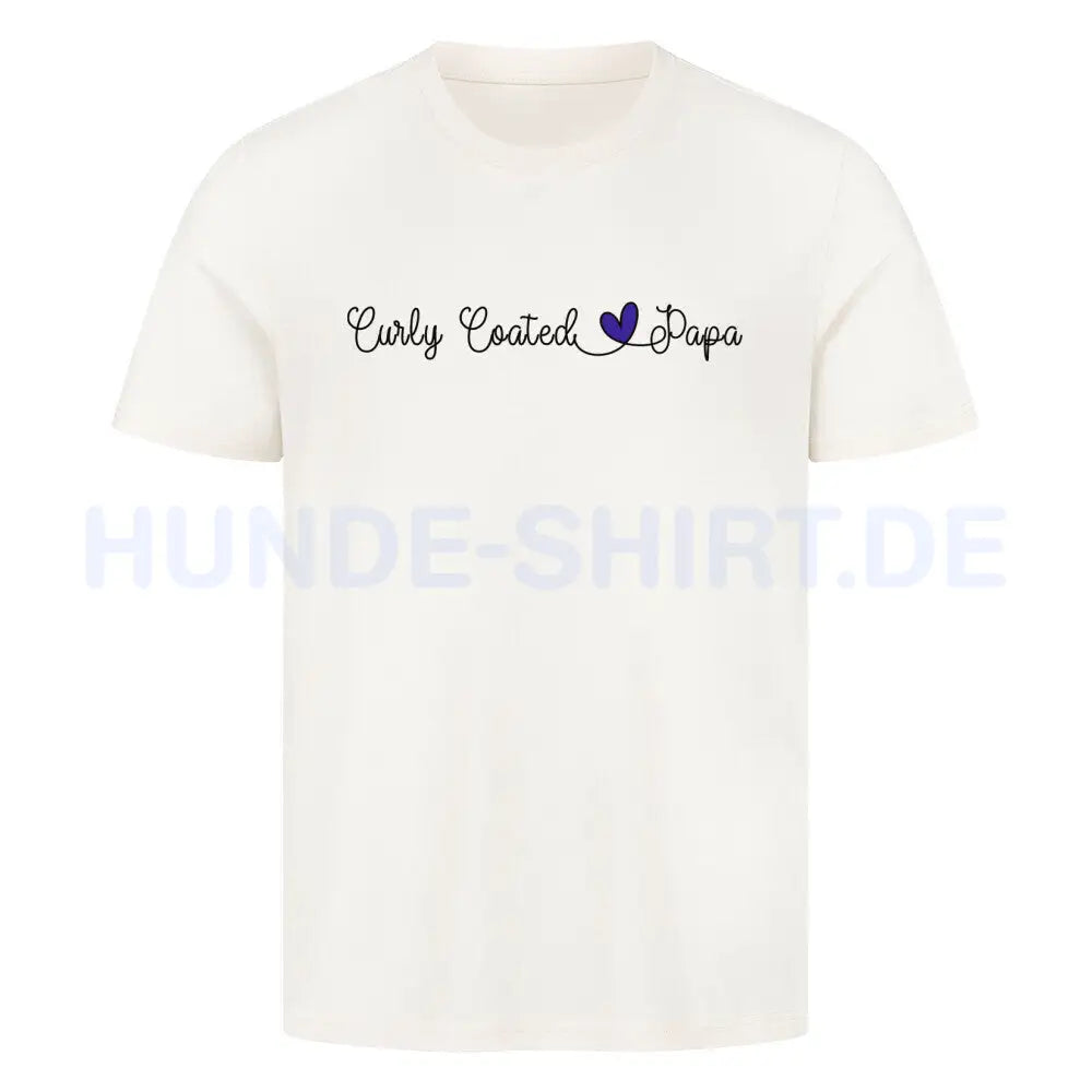 Premium T-Shirt "Curly Coated - Papa" Natural Raw – hunde-shirt.de