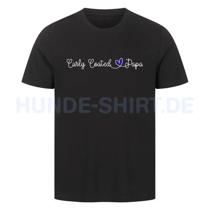 Premium T-Shirt "Curly Coated - Papa" Schwarz – hunde-shirt.de