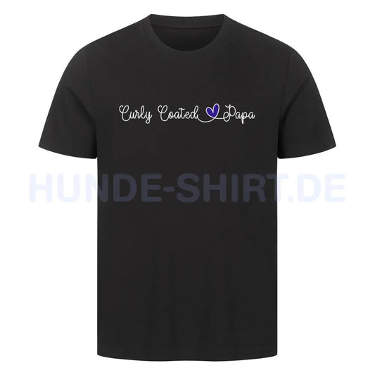 Premium T-Shirt "Curly Coated - Papa" Schwarz – hunde-shirt.de