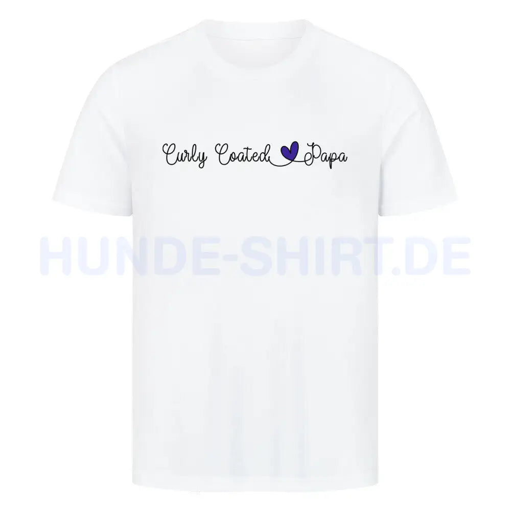 Premium T-Shirt "Curly Coated - Papa" Weiß – hunde-shirt.de