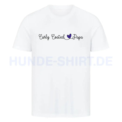 Premium T-Shirt "Curly Coated - Papa" Weiß – hunde-shirt.de