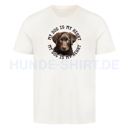 Premium T-Shirt "Curly Coated Retriever HEART" Natural Raw – hunde-shirt.de