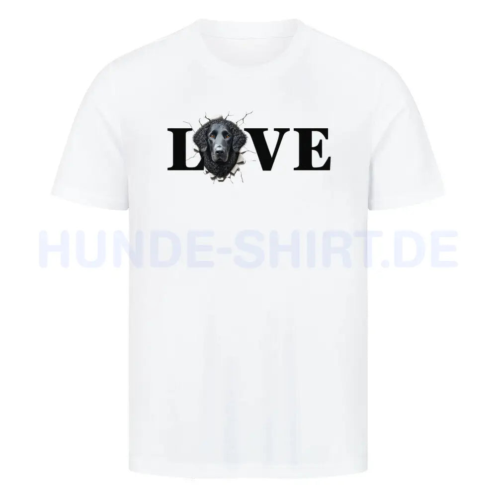 Premium T-Shirt "Curly Coated Retriever LOVE" Weiß – hunde-shirt.de