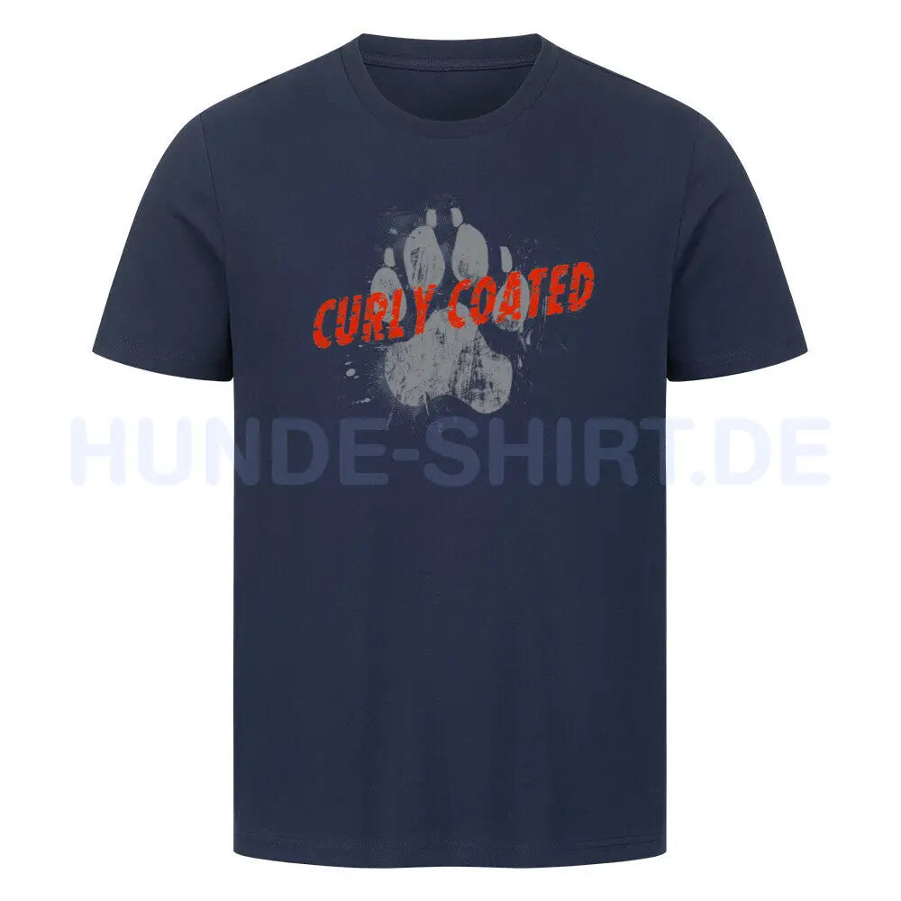 Premium T-Shirt "Curly Coated Retriever - PAW" French Navy – hunde-shirt.de