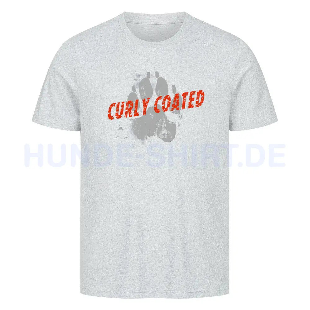 Premium T-Shirt "Curly Coated Retriever - PAW" Heather Grey – hunde-shirt.de