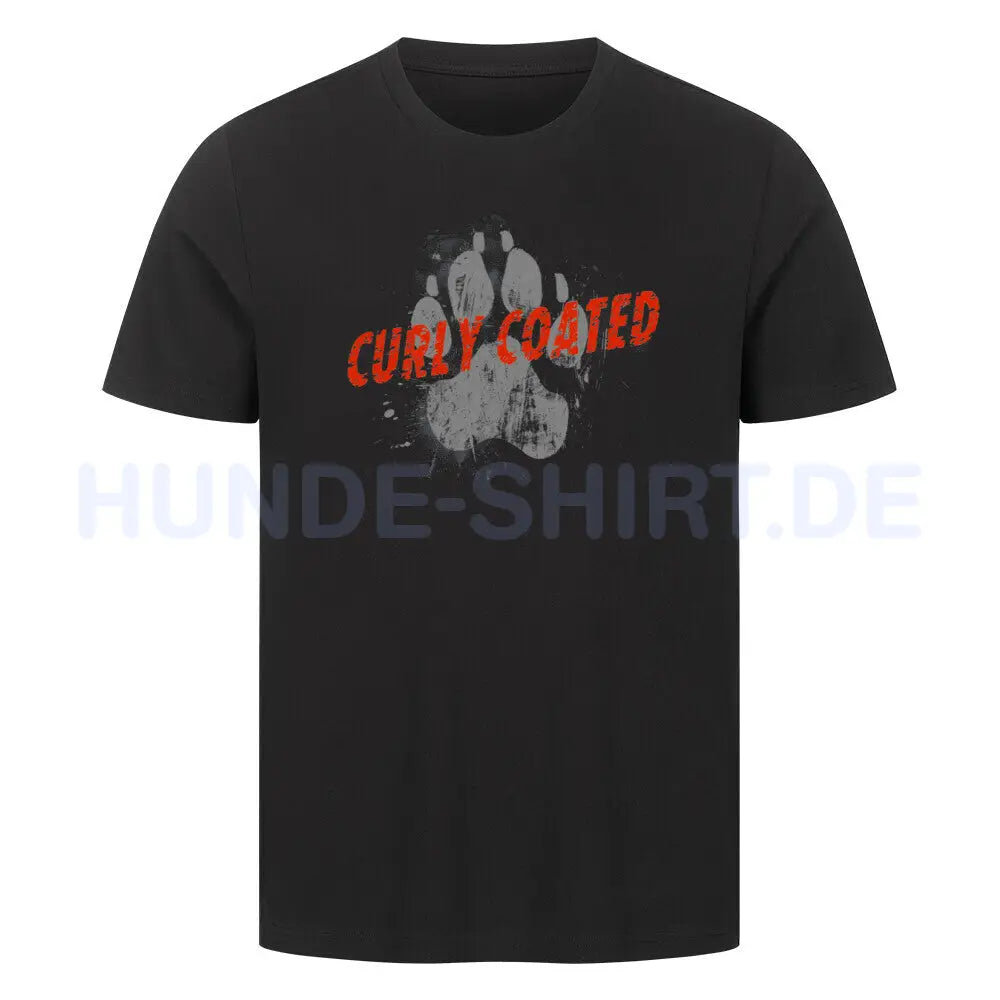 Premium T-Shirt "Curly Coated Retriever - PAW" Schwarz – hunde-shirt.de