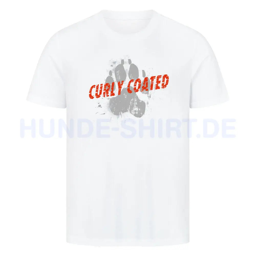 Premium T-Shirt "Curly Coated Retriever - PAW" Weiß – hunde-shirt.de