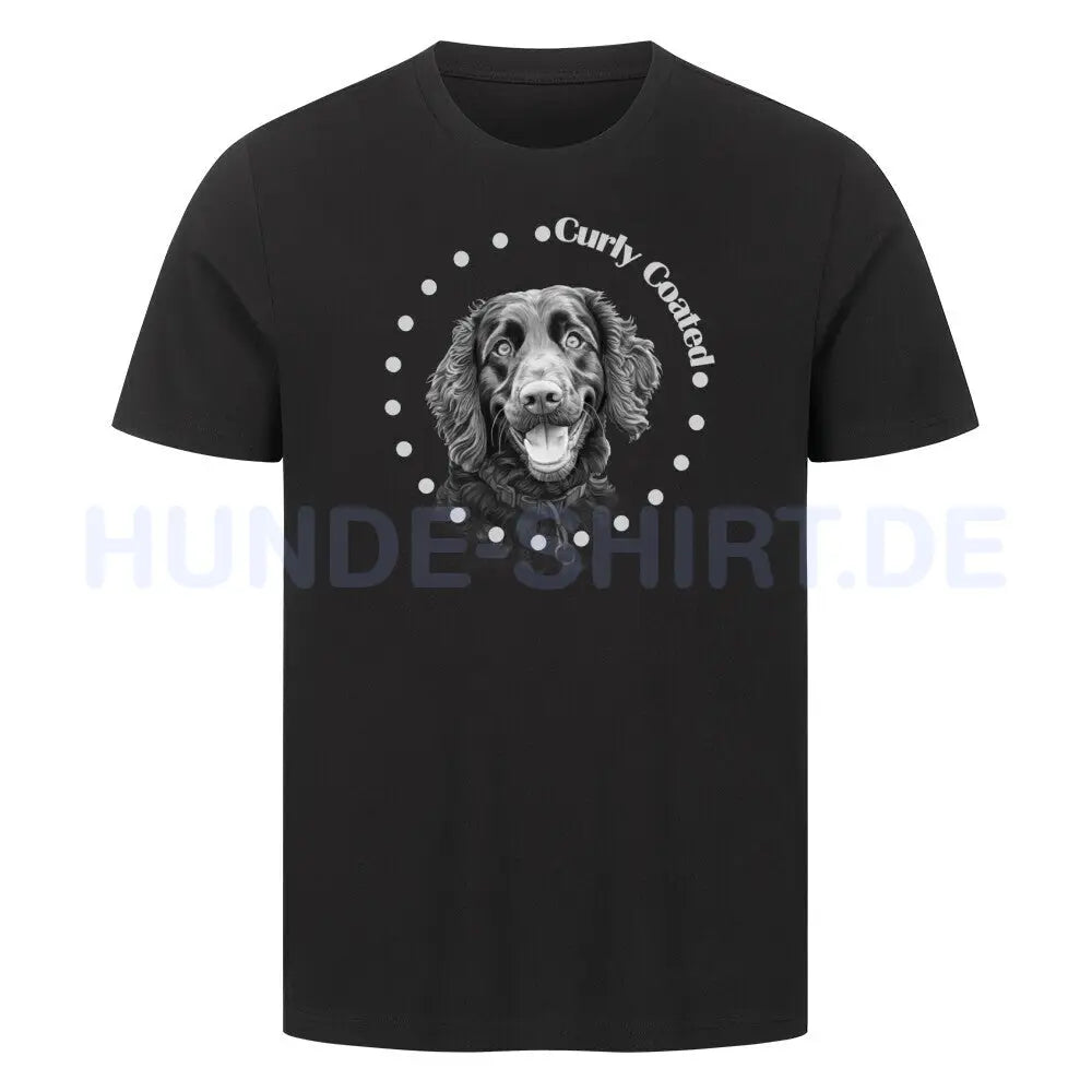 Premium T-Shirt "Curly Coated Retriever Rounded" Schwarz – hunde-shirt.de