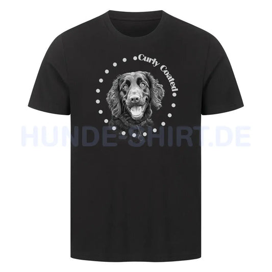 Premium T-Shirt "Curly Coated Retriever Rounded" Schwarz – hunde-shirt.de