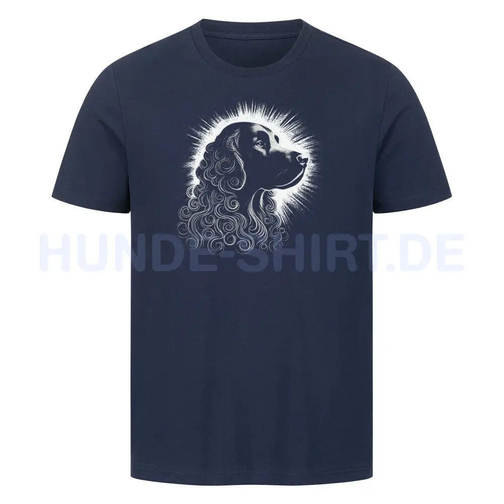 Premium T-Shirt "Curly Coated Retriever Shine" French Navy – hunde-shirt.de