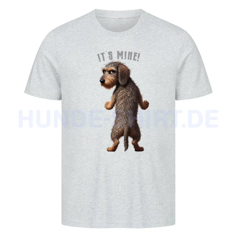 Premium T-Shirt "Dackel - It´s mine" Heather Grey – hunde-shirt.de