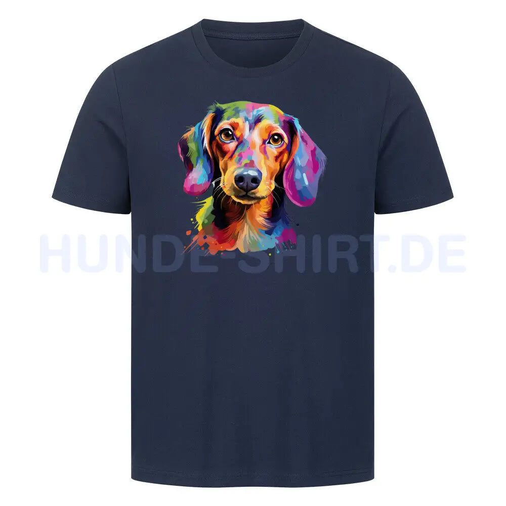 Premium T-Shirt "Dackel - Paint" French Navy – hunde-shirt.de