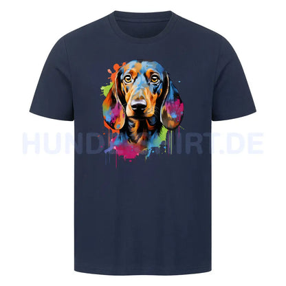 Premium T-Shirt "Dackel Paint" French Navy – hunde-shirt.de