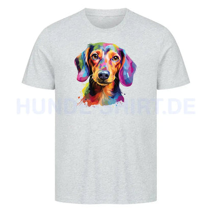 Premium T-Shirt "Dackel - Paint" Heather Grey – hunde-shirt.de