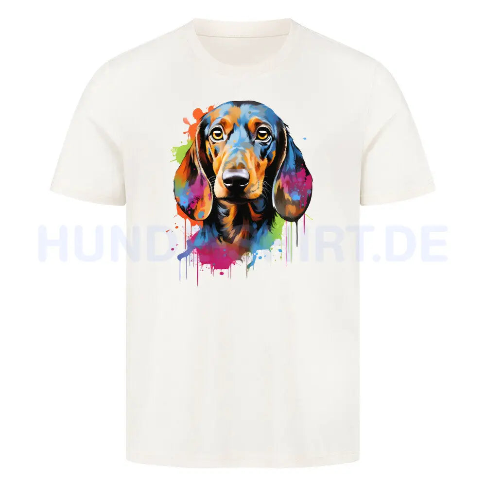 Premium T-Shirt "Dackel Paint" Natural Raw – hunde-shirt.de