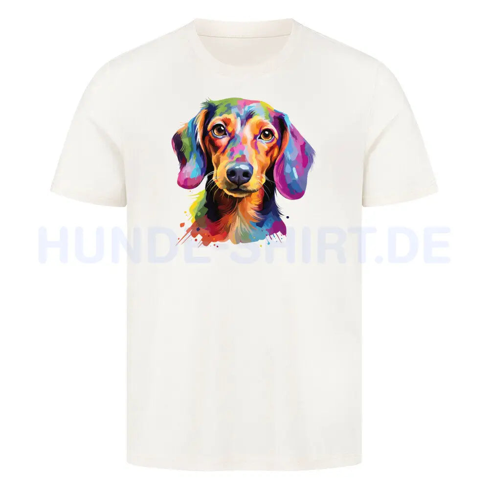 Premium T-Shirt "Dackel - Paint" Natural Raw – hunde-shirt.de