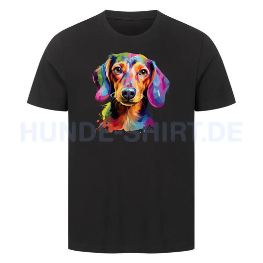 Premium T-Shirt "Dackel - Paint" Schwarz – hunde-shirt.de