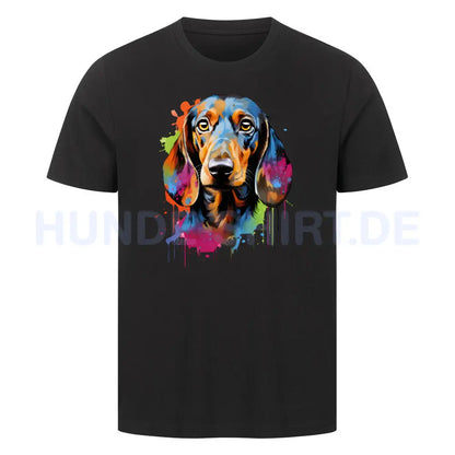 Premium T-Shirt "Dackel Paint" Schwarz – hunde-shirt.de