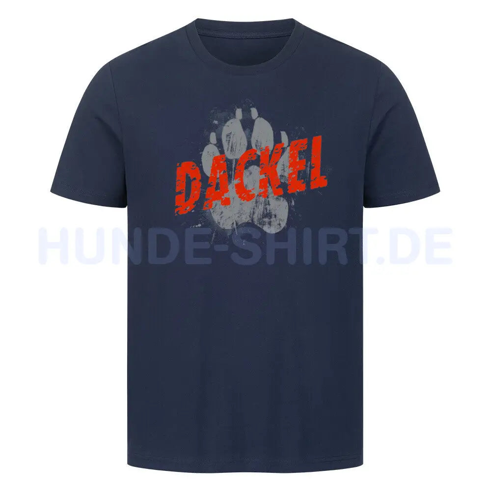 Premium T-Shirt "Dackel - PAW" French Navy – hunde-shirt.de