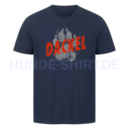 Premium T-Shirt "Dackel - PAW" French Navy – hunde-shirt.de