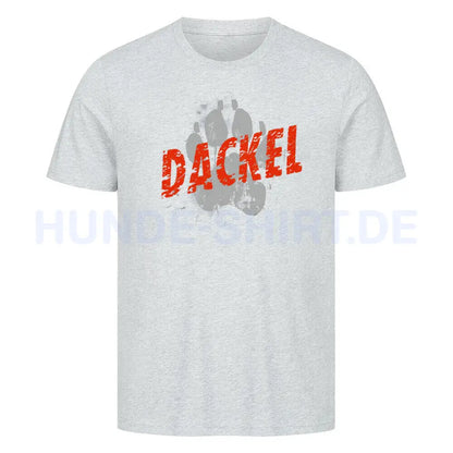 Premium T-Shirt "Dackel - PAW" Heather Grey – hunde-shirt.de