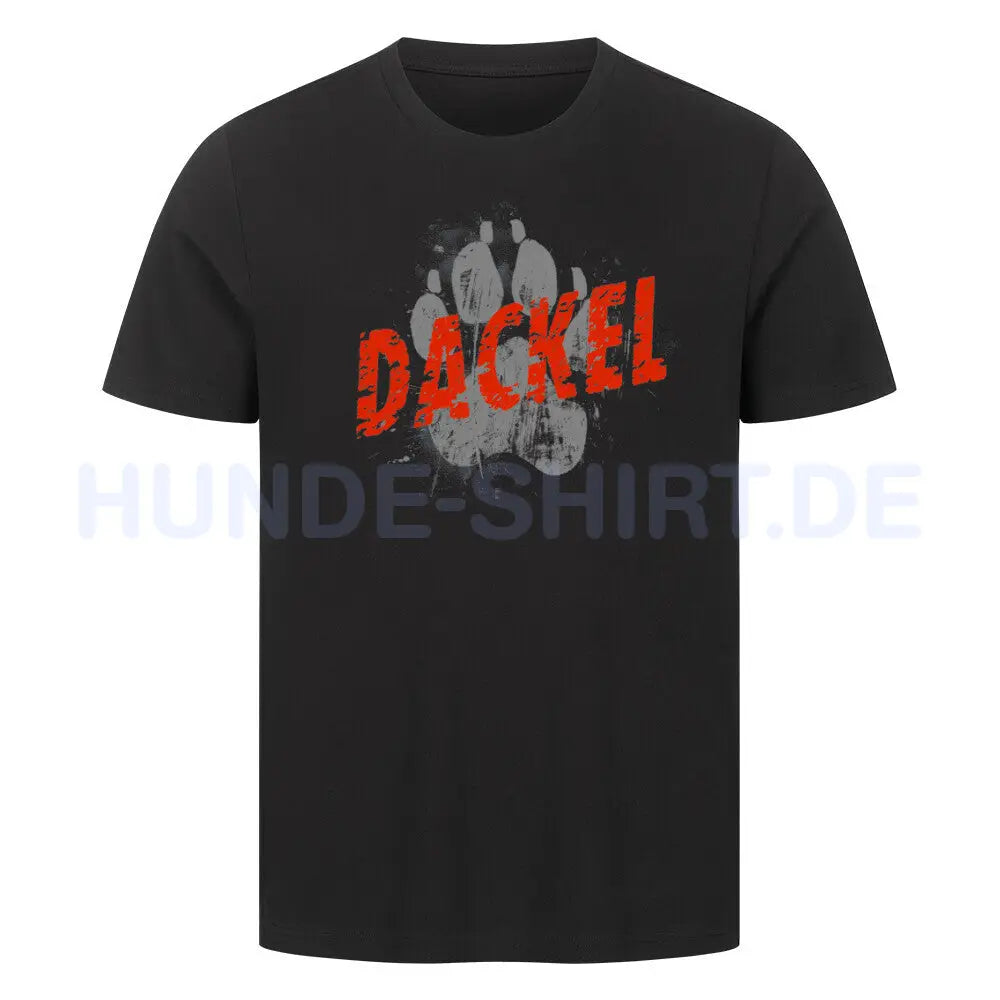 Premium T-Shirt "Dackel - PAW" Schwarz – hunde-shirt.de