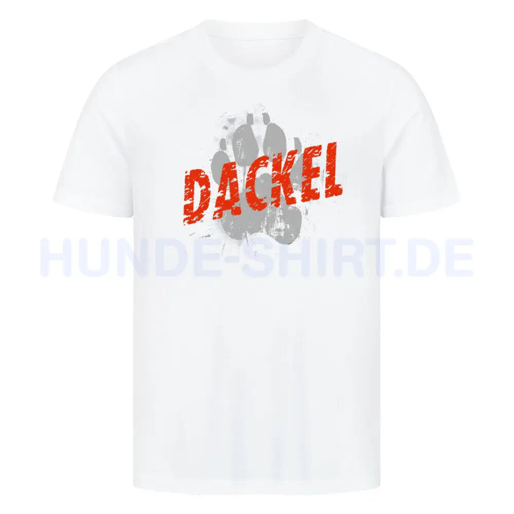 Premium T-Shirt "Dackel - PAW" Weiß – hunde-shirt.de