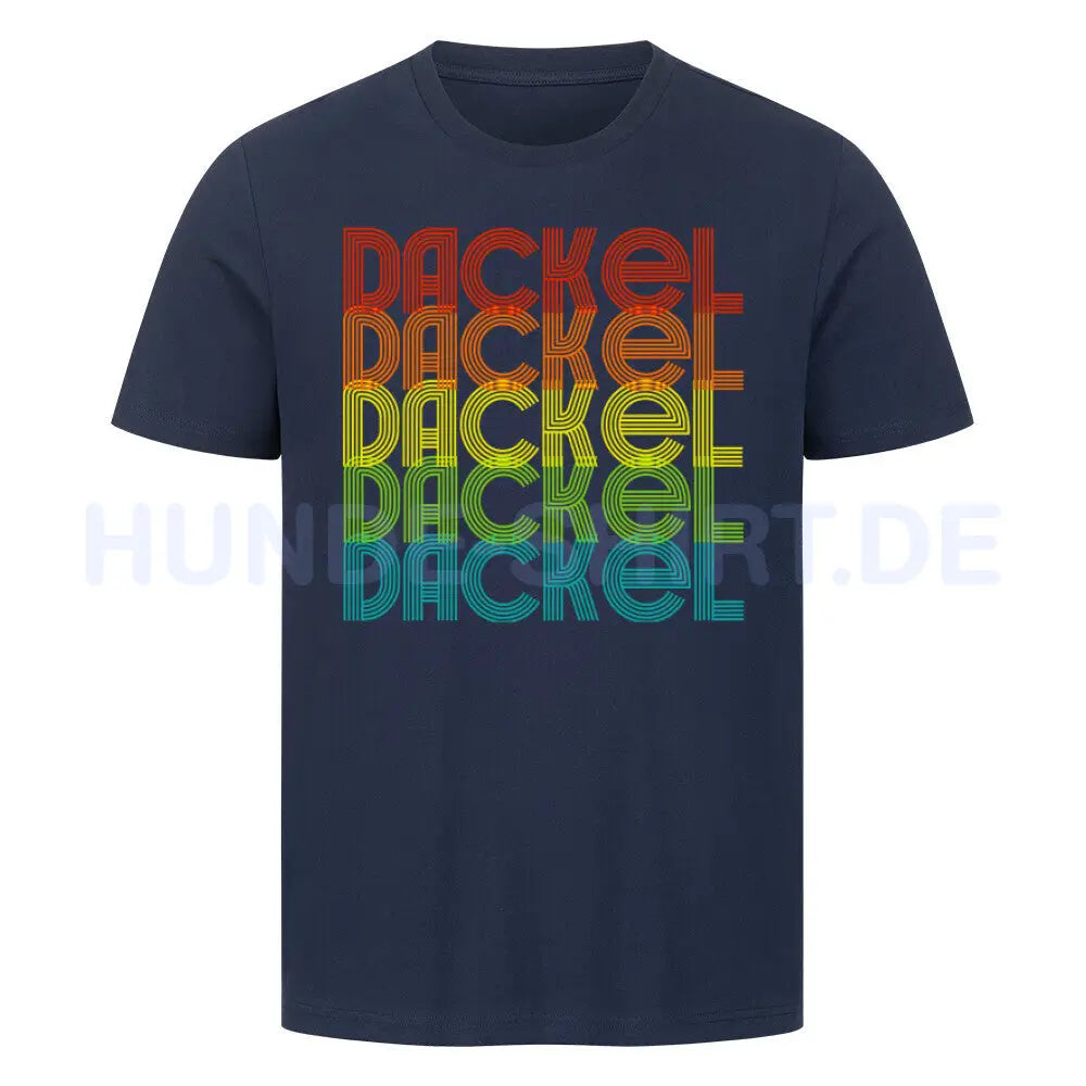 Premium T-Shirt "Dackel - RETRO" French Navy – hunde-shirt.de