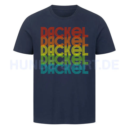 Premium T-Shirt "Dackel - RETRO" French Navy – hunde-shirt.de