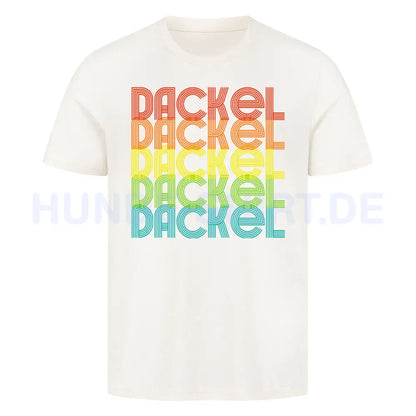 Premium T-Shirt "Dackel - RETRO" Natural Raw – hunde-shirt.de