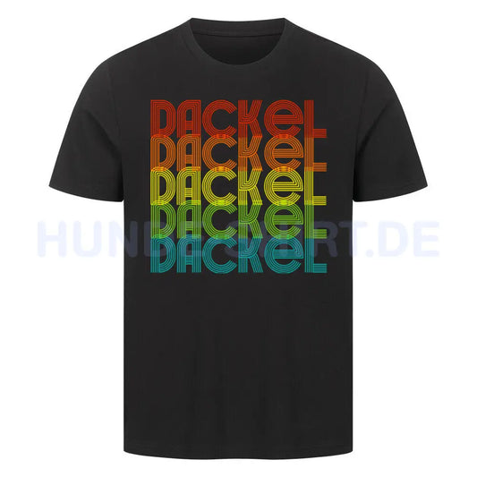 Premium T-Shirt "Dackel - RETRO" Schwarz – hunde-shirt.de