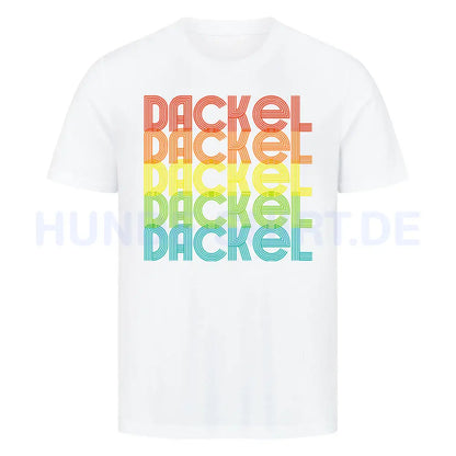 Premium T-Shirt "Dackel - RETRO" Weiß – hunde-shirt.de