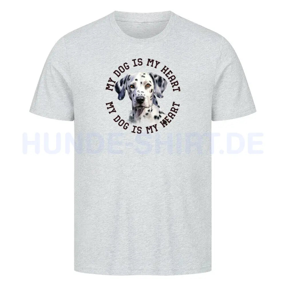 Premium T-Shirt "Dalmatiner HEART" Heather Grey – hunde-shirt.de