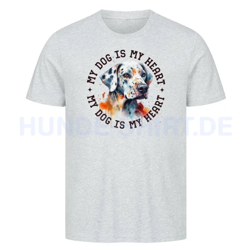 Premium T-Shirt "Dalmatiner HEART" Heather Grey – hunde-shirt.de