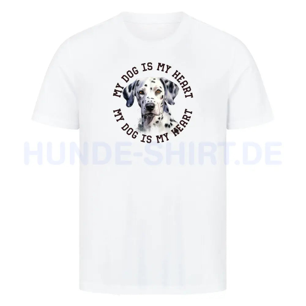 Premium T-Shirt "Dalmatiner HEART" Weiß – hunde-shirt.de