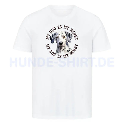 Premium T-Shirt "Dalmatiner HEART" Weiß – hunde-shirt.de