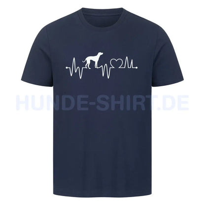 Premium T-Shirt "Dalmatiner - Heartbeat" French Navy – hunde-shirt.de