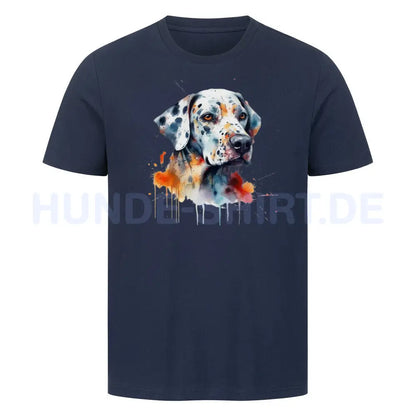 Premium T-Shirt "Dalmatiner Paint" French Navy – hunde-shirt.de