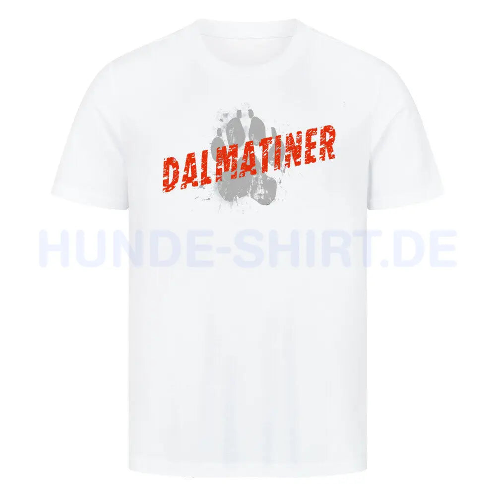 Premium T-Shirt "Dalmatiner - PAW" Weiß – hunde-shirt.de