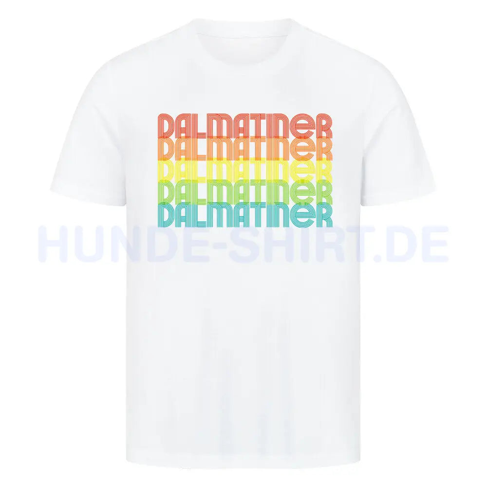 Premium T-Shirt "Dalmatiner - RETRO" Weiß – hunde-shirt.de